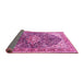 Sideview of Medallion Pink Traditional Rug, tr563pnk