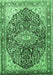 Medallion Emerald Green Traditional Rug, tr563emgrn