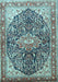 Medallion Light Blue Traditional Rug, tr563lblu