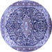 Round Medallion Blue Traditional Rug, tr563blu