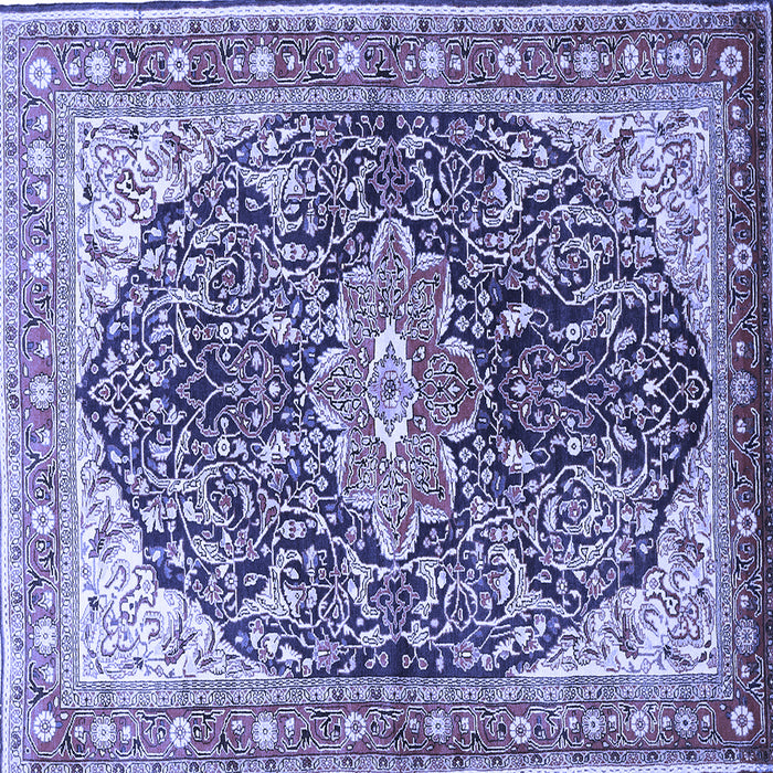 Square Medallion Blue Traditional Rug, tr563blu