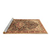 Sideview of Machine Washable Medallion Brown Traditional Rug, wshtr563brn
