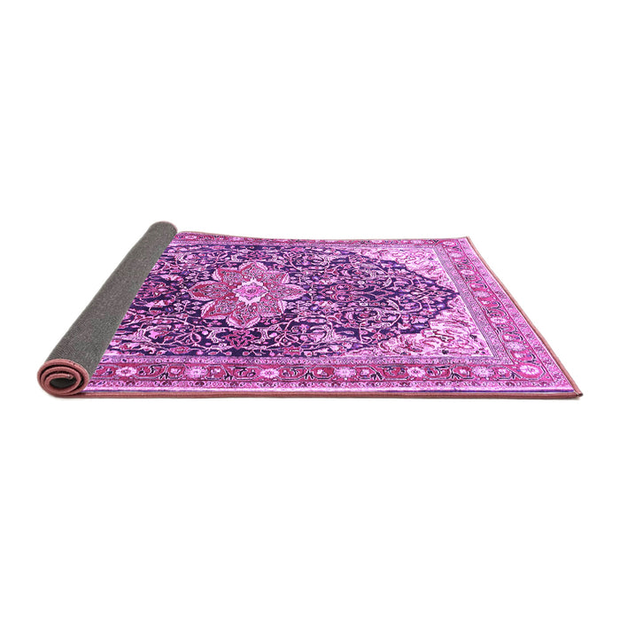 Sideview of Medallion Purple Traditional Rug, tr563pur