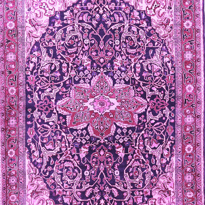 Machine Washable Medallion Purple Traditional Area Rugs, wshtr563pur