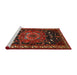 Sideview of Machine Washable Traditional Sienna Brown Rug, wshtr564