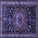 Square Machine Washable Persian Blue Traditional Rug, wshtr564blu