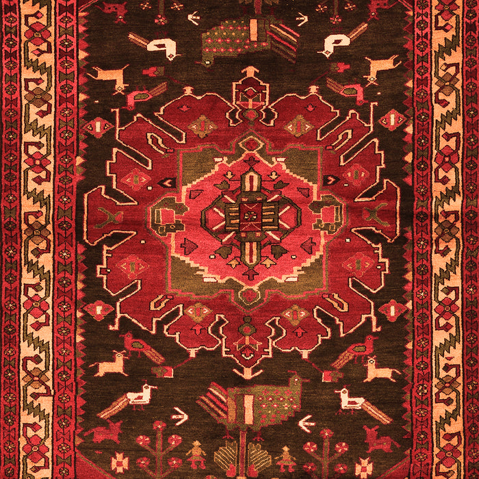 Serging Thickness of Machine Washable Persian Orange Traditional Area Rugs, wshtr564org