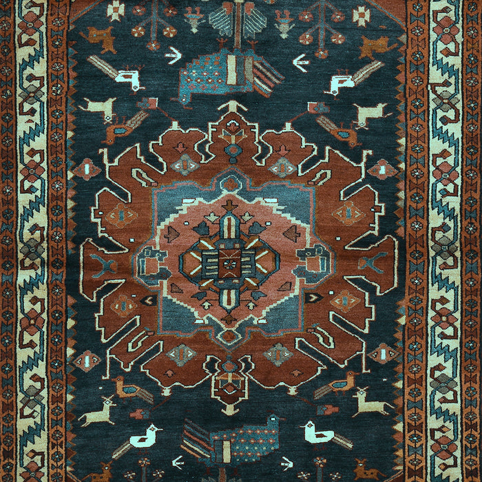 Machine Washable Persian Light Blue Traditional Rug, wshtr564lblu