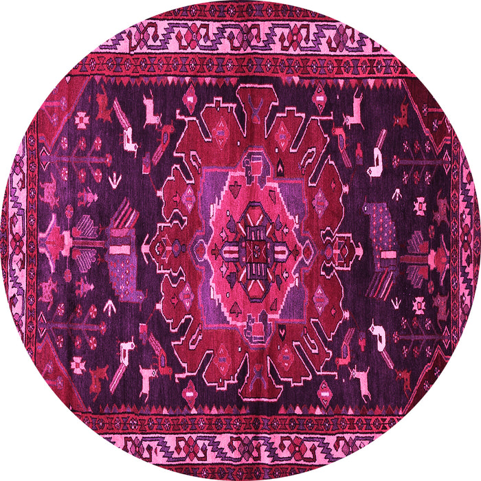 Round Persian Pink Traditional Rug, tr564pnk