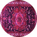 Round Persian Pink Traditional Rug, tr564pnk