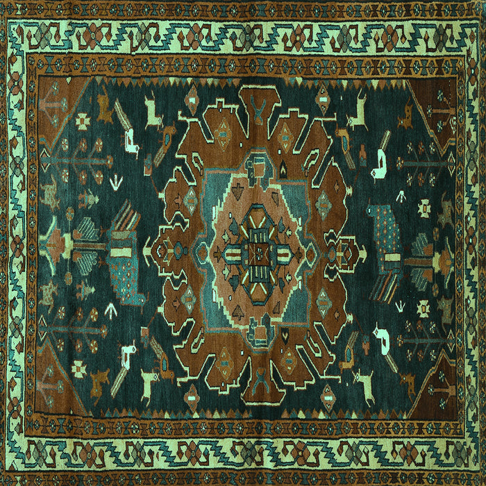 Square Persian Turquoise Traditional Rug, tr564turq