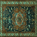 Square Persian Turquoise Traditional Rug, tr564turq