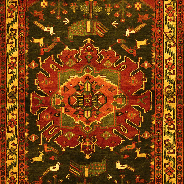 Machine Washable Persian Yellow Traditional Rug, wshtr564yw