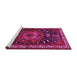 Sideview of Machine Washable Persian Pink Traditional Rug, wshtr564pnk