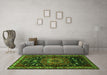 Machine Washable Persian Green Traditional Area Rugs in a Living Room,, wshtr564grn