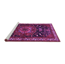 Sideview of Machine Washable Persian Purple Traditional Area Rugs, wshtr564pur