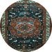 Round Persian Light Blue Traditional Rug, tr564lblu