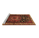 Sideview of Machine Washable Persian Brown Traditional Rug, wshtr564brn