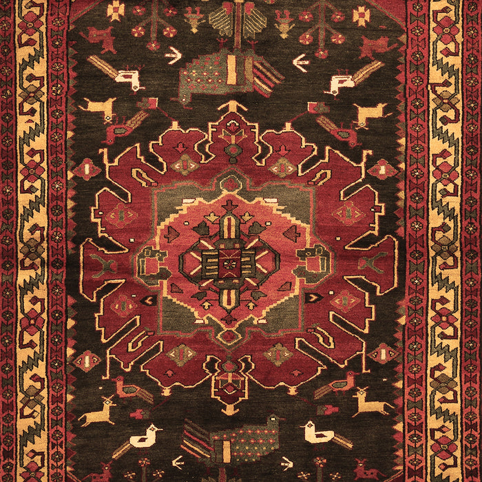Machine Washable Persian Brown Traditional Rug, wshtr564brn