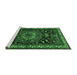 Sideview of Machine Washable Persian Emerald Green Traditional Area Rugs, wshtr564emgrn