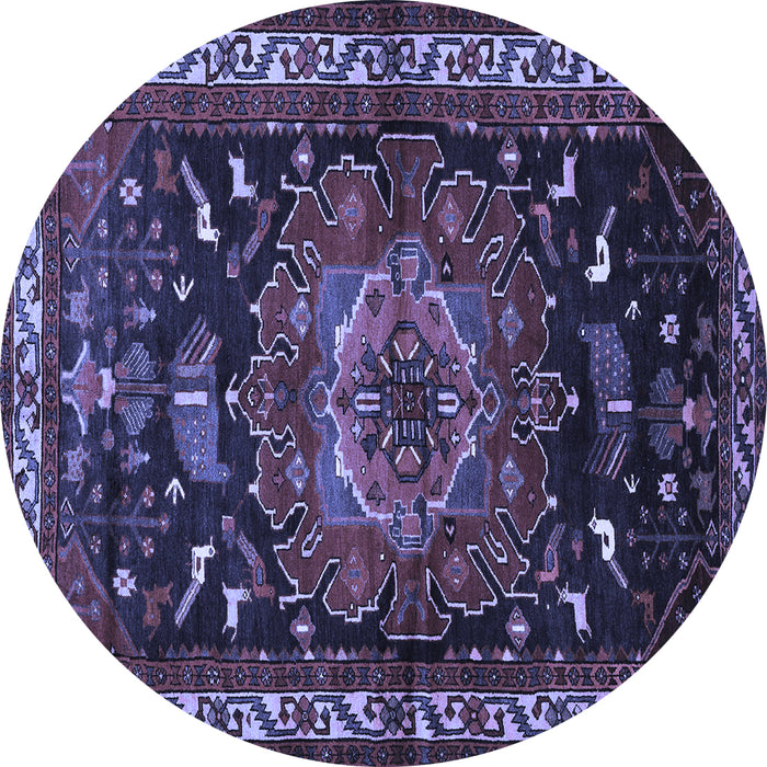 Round Persian Blue Traditional Rug, tr564blu