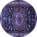 Round Persian Blue Traditional Rug, tr564blu