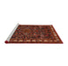 Sideview of Machine Washable Traditional Sienna Brown Rug, wshtr565