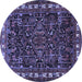 Round Animal Blue Traditional Rug, tr565blu