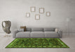 Machine Washable Animal Green Traditional Area Rugs in a Living Room,, wshtr565grn