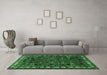 Machine Washable Animal Emerald Green Traditional Area Rugs in a Living Room,, wshtr565emgrn