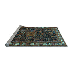 Sideview of Machine Washable Animal Light Blue Traditional Rug, wshtr565lblu