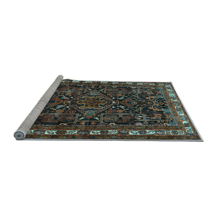 Sideview of Machine Washable Animal Light Blue Traditional Rug, wshtr565lblu
