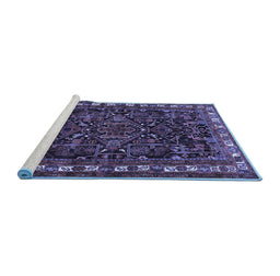 Sideview of Machine Washable Animal Blue Traditional Rug, wshtr565blu