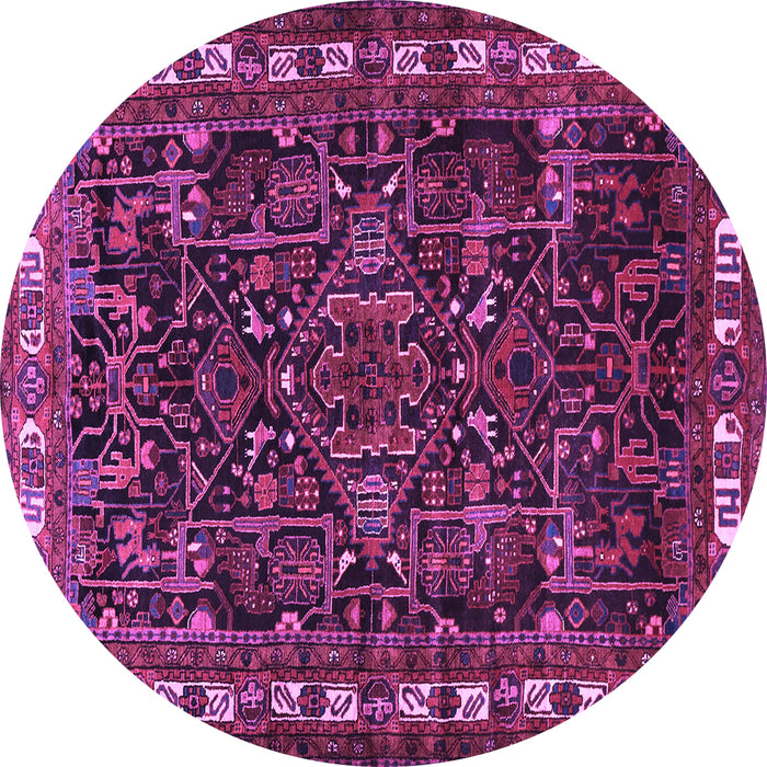 Round Machine Washable Animal Purple Traditional Area Rugs, wshtr565pur