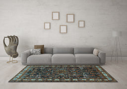 Machine Washable Animal Light Blue Traditional Rug in a Living Room, wshtr565lblu