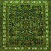 Round Machine Washable Animal Green Traditional Area Rugs, wshtr565grn