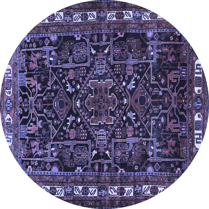 Round Machine Washable Animal Blue Traditional Rug, wshtr565blu