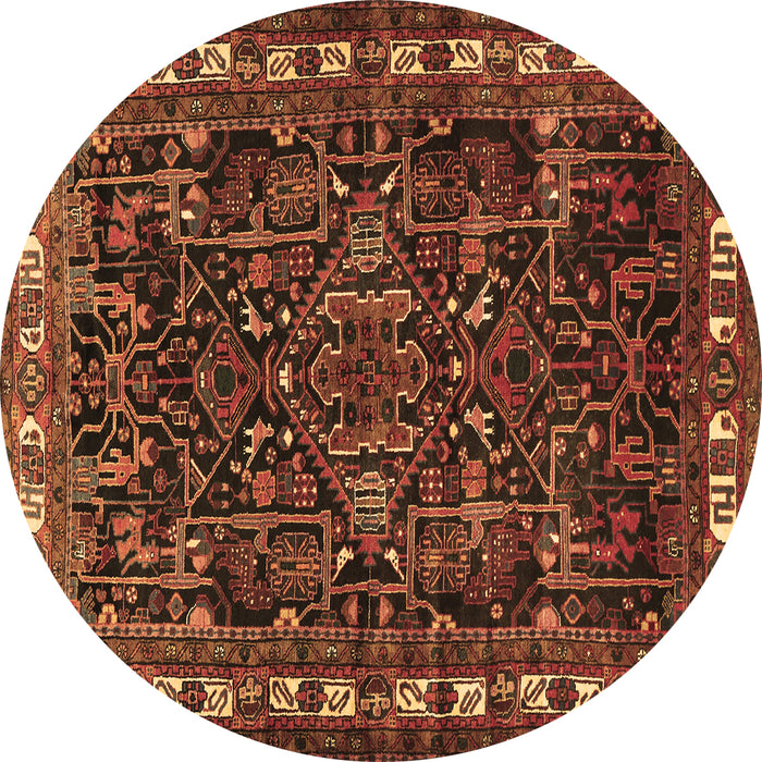 Round Animal Brown Traditional Rug, tr565brn