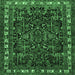 Square Animal Emerald Green Traditional Rug, tr565emgrn