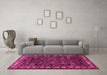 Machine Washable Animal Pink Traditional Rug in a Living Room, wshtr565pnk