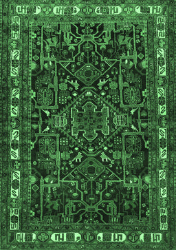 Animal Emerald Green Traditional Rug, tr565emgrn
