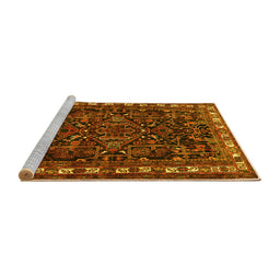 Sideview of Machine Washable Animal Yellow Traditional Rug, wshtr565yw