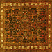 Square Animal Yellow Traditional Rug, tr565yw