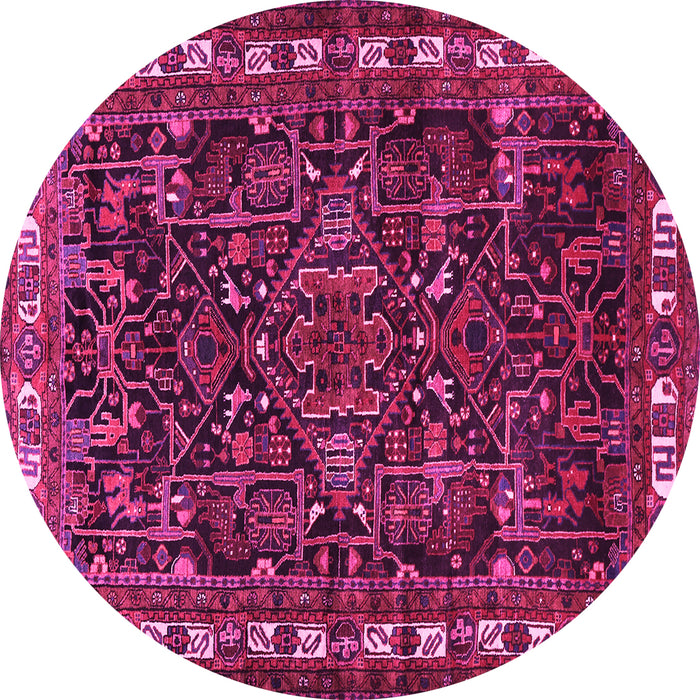 Round Machine Washable Animal Pink Traditional Rug, wshtr565pnk