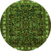 Square Animal Green Traditional Rug, tr565grn