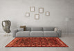 Machine Washable Animal Orange Traditional Area Rugs in a Living Room, wshtr565org