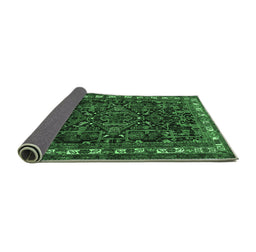 Sideview of Animal Emerald Green Traditional Rug, tr565emgrn