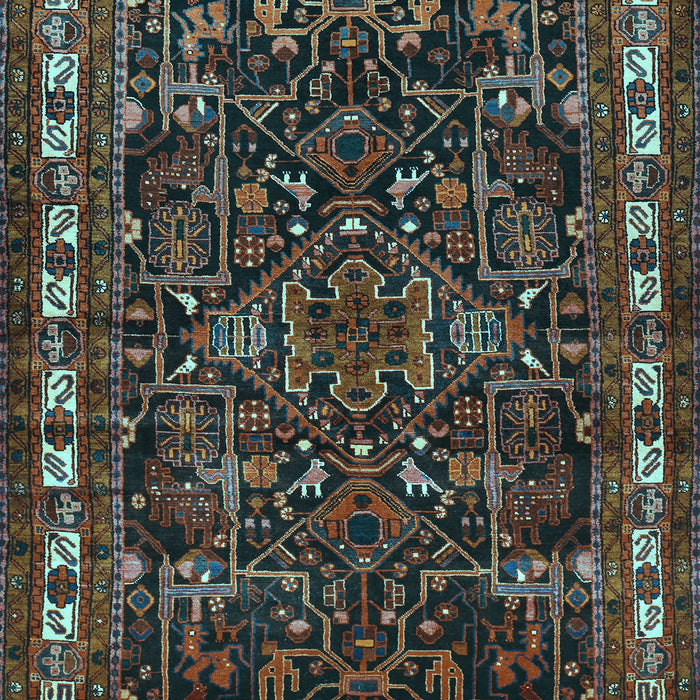 Machine Washable Animal Light Blue Traditional Rug, wshtr565lblu
