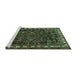 Sideview of Machine Washable Animal Turquoise Traditional Area Rugs, wshtr565turq