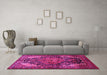 Machine Washable Persian Pink Traditional Rug in a Living Room, wshtr566pnk